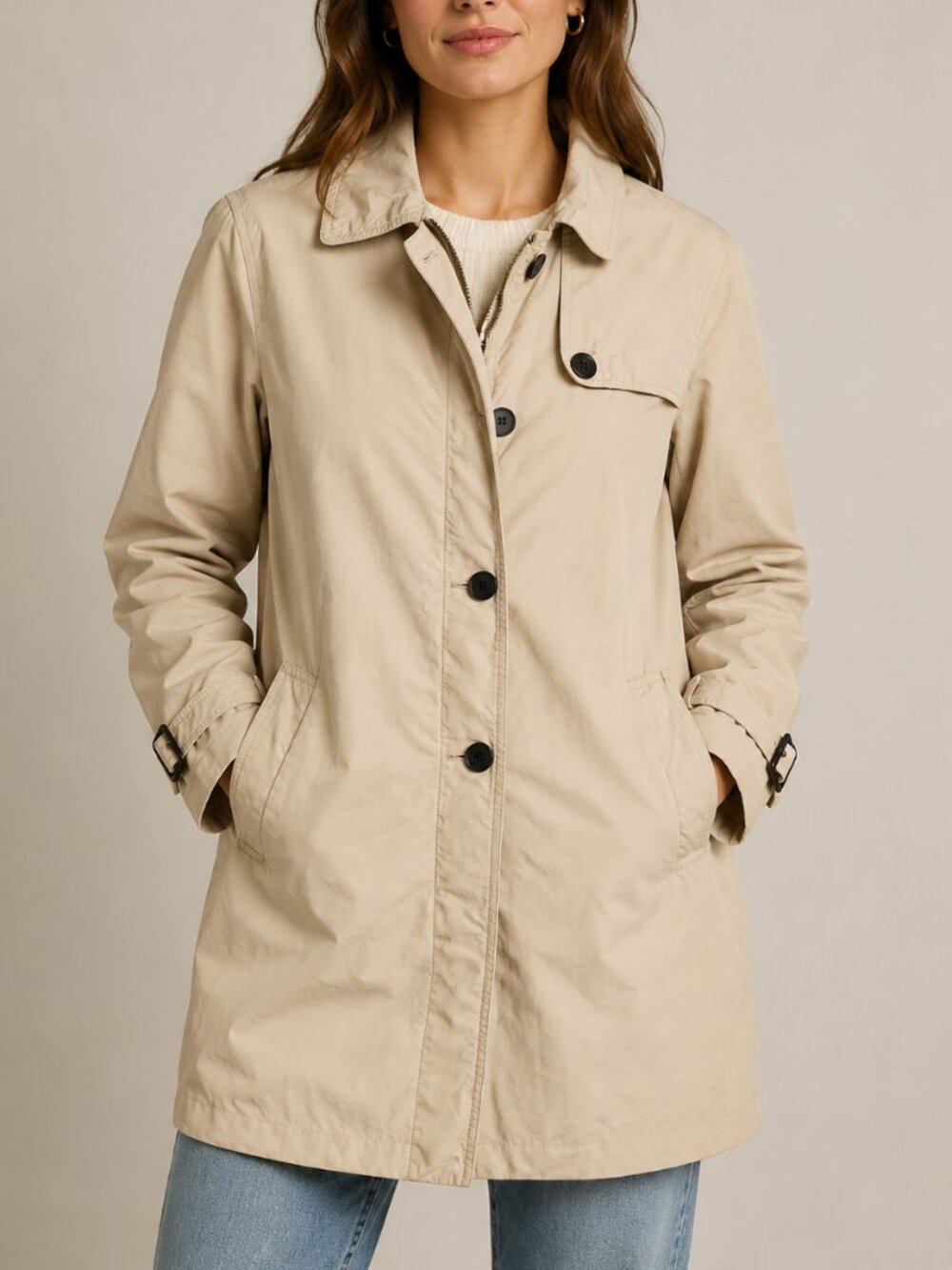 Zara | Women's Khaki Tan Raincoat Trench Medium